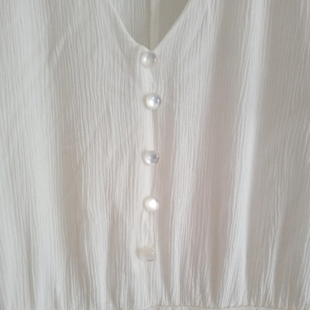 Maurices Hi-Low Prairie V-Neck White Dress M - Picture 8 of 14